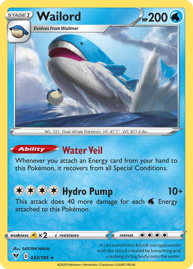 Wailord (032/185) [Sword & Shield: Vivid Voltage] | Galactic Gamez