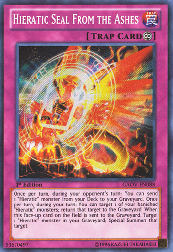 Hieratic Seal From the Ashes [GAOV-EN088] Secret Rare | Galactic Gamez