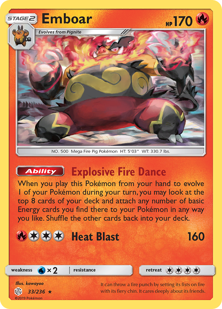 Emboar (33/236) [Sun & Moon: Cosmic Eclipse] | Galactic Gamez