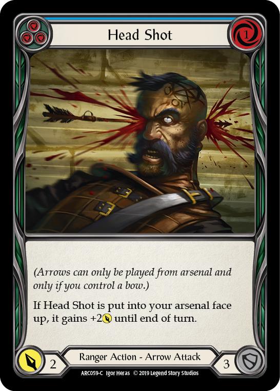 Head Shot (Blue) [ARC059-C] 1st Edition Rainbow Foil | Galactic Gamez