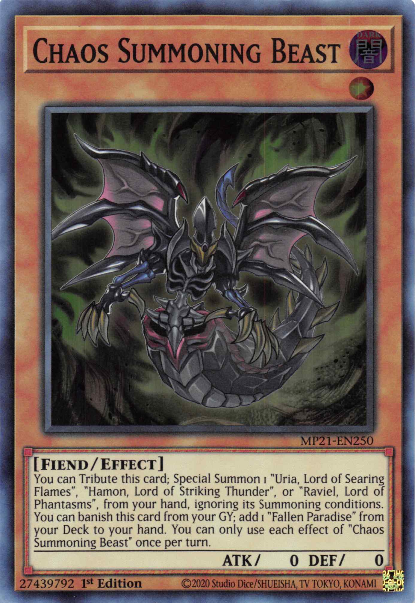 Chaos Summoning Beast [MP21-EN250] Super Rare | Galactic Gamez