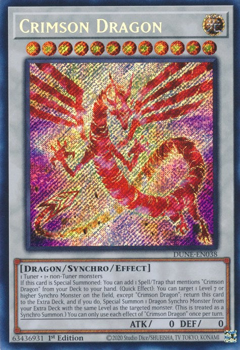 Crimson Dragon [DUNE-EN038] Secret Rare | Galactic Gamez