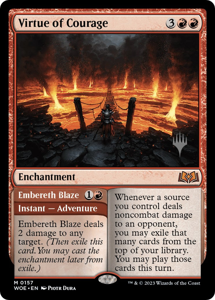 Virtue of Courage //Embereth Blaze (Promo Pack) [Wilds of Eldraine Promos] | Galactic Gamez