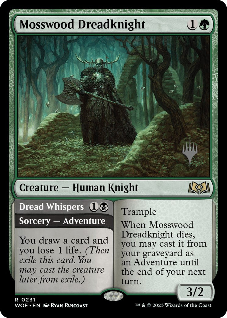 Mosswood Dreadknight // Dread Whispers (Promo Pack) [Wilds of Eldraine Promos] | Galactic Gamez