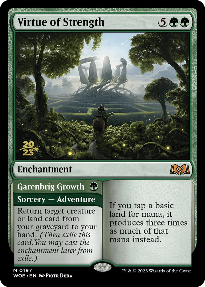 Virtue of Strength // Garenbrig Growth [Wilds of Eldraine Prerelease Promos] | Galactic Gamez