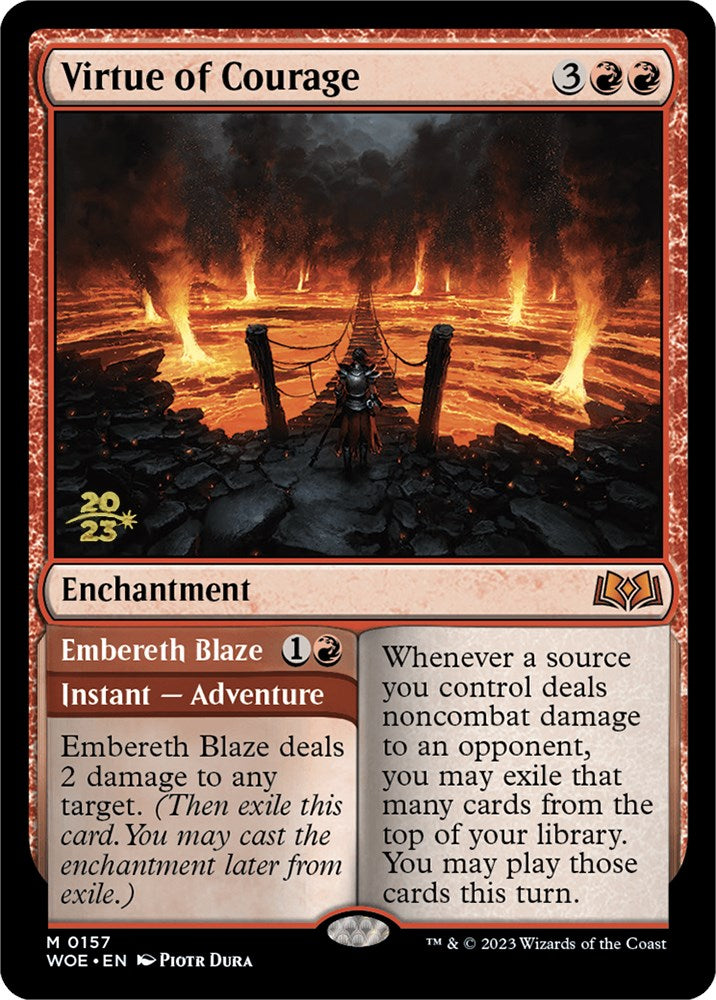 Virtue of Courage // Embereth Blaze [Wilds of Eldraine Prerelease Promos] | Galactic Gamez