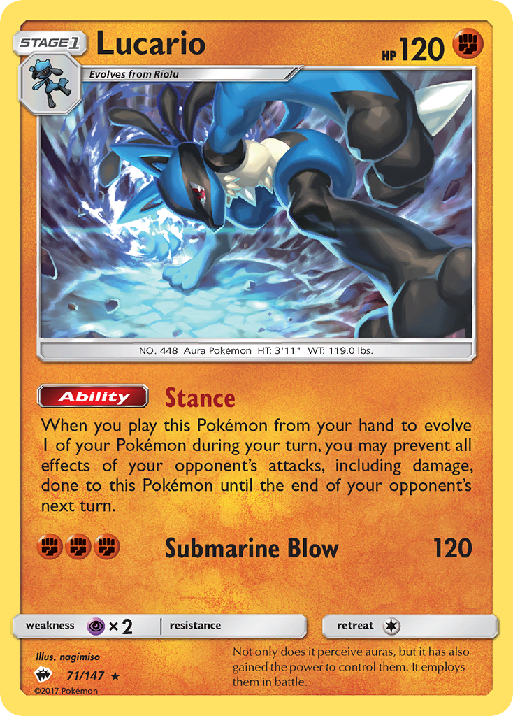 Lucario (71/147) [Sun & Moon: Burning Shadows] | Galactic Gamez