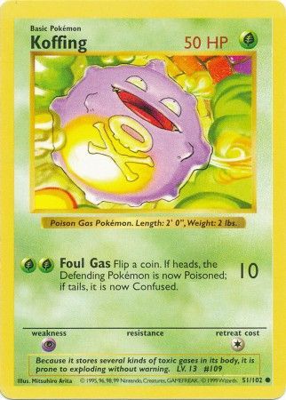 Koffing (51/102) [Base Set Shadowless Unlimited] | Galactic Gamez