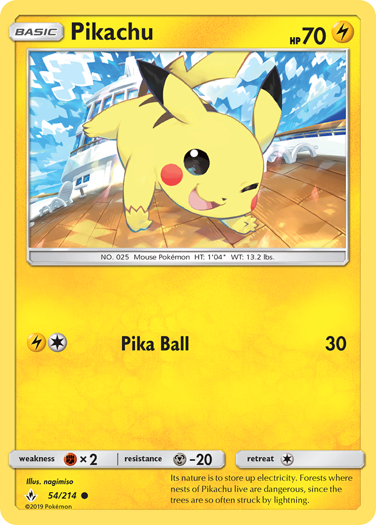 Pikachu (54/214) [Sun & Moon: Unbroken Bonds] | Galactic Gamez