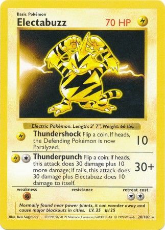 Electabuzz (20/102) [Base Set Shadowless Unlimited] | Galactic Gamez