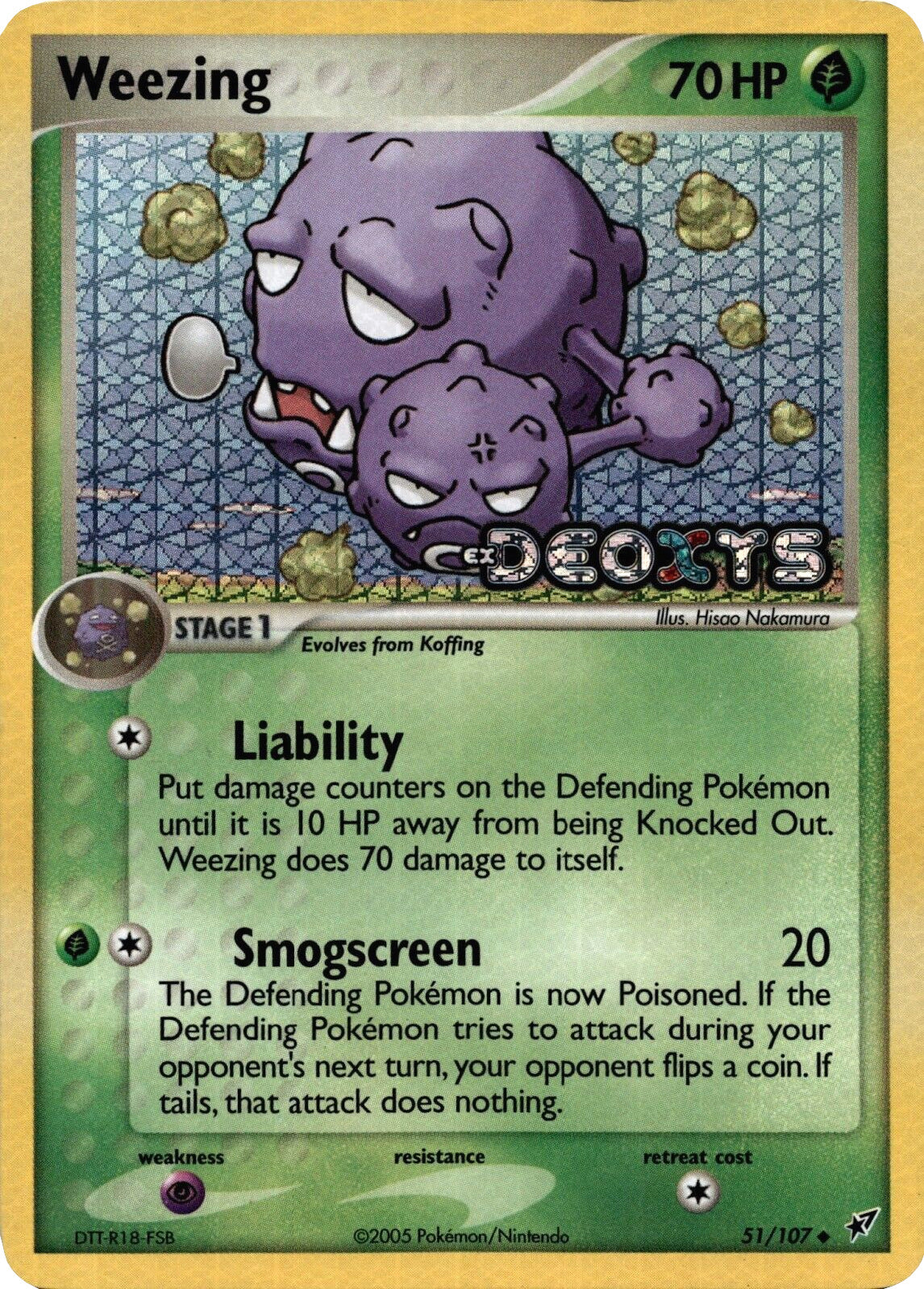 Weezing (51/107) (Stamped) [EX: Deoxys] | Galactic Gamez