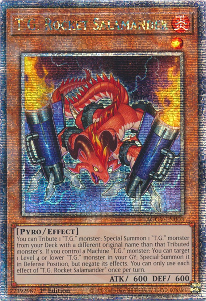 T.G. Rocket Salamander (Quarter Century Secret Rare) [AGOV-EN003] Quarter Century Secret Rare | Galactic Gamez