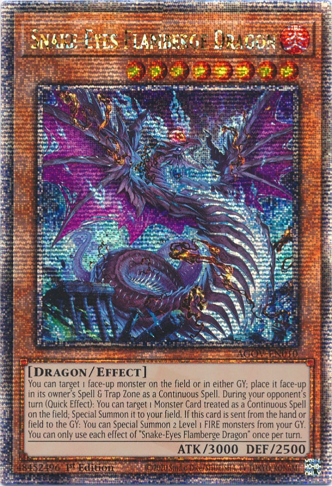 Snake-Eyes Flamberge Dragon (Quarter Century Secret Rare) [AGOV-EN010] Quarter Century Secret Rare | Galactic Gamez