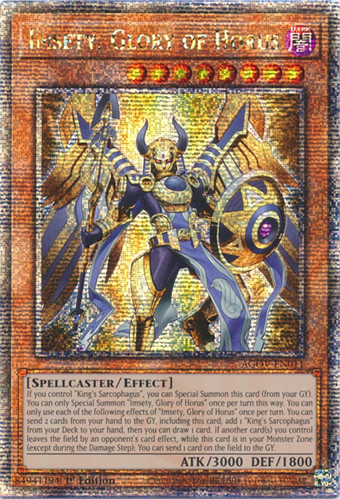 Imsety, Glory of Horus (Quarter Century Secret Rare) [AGOV-EN011] Quarter Century Secret Rare | Galactic Gamez