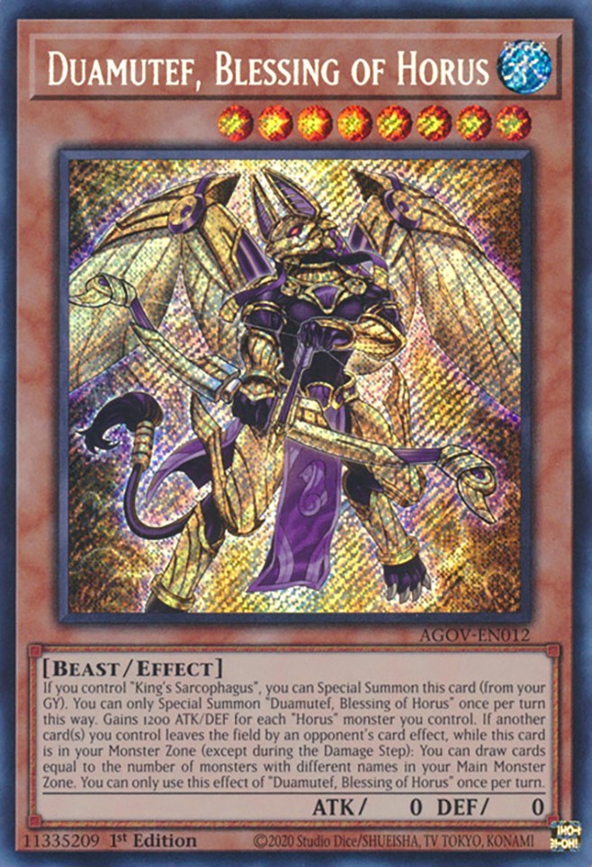 Duamutef, Blessing of Horus [AGOV-EN012] Secret Rare | Galactic Gamez