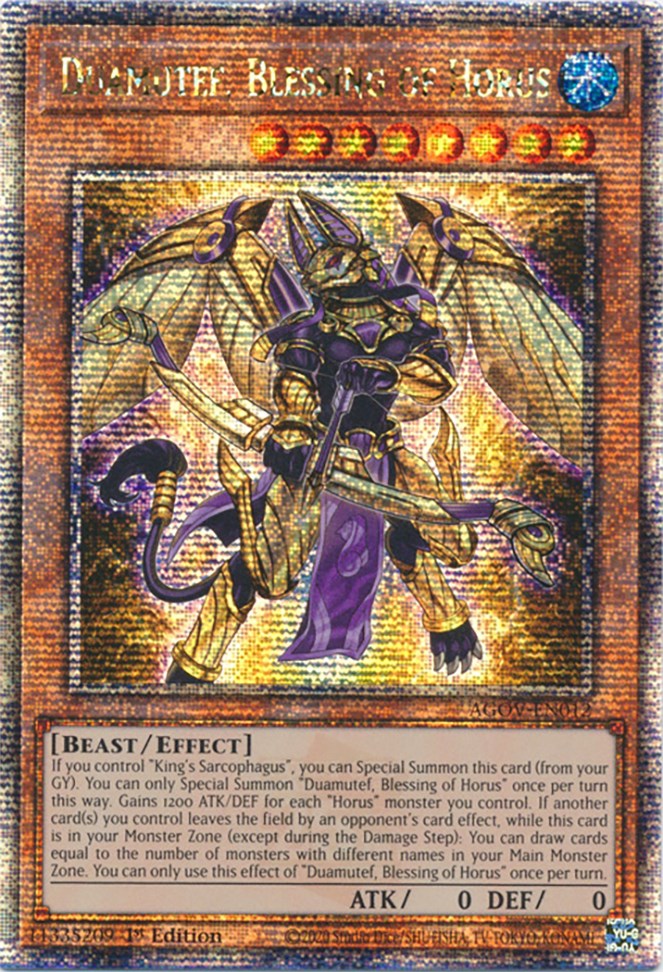 Duamutef, Blessing of Horus (Quarter Century Secret Rare) [AGOV-EN012] Quarter Century Secret Rare | Galactic Gamez