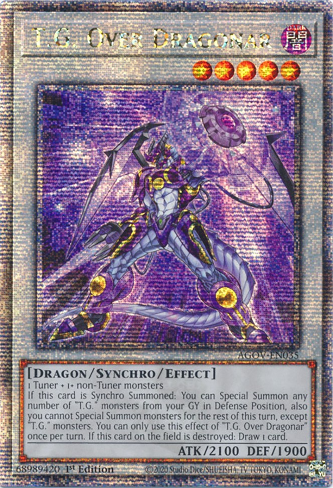 T.G. Over Dragonar (Quarter Century Secret Rare) [AGOV-EN035] Quarter Century Secret Rare | Galactic Gamez