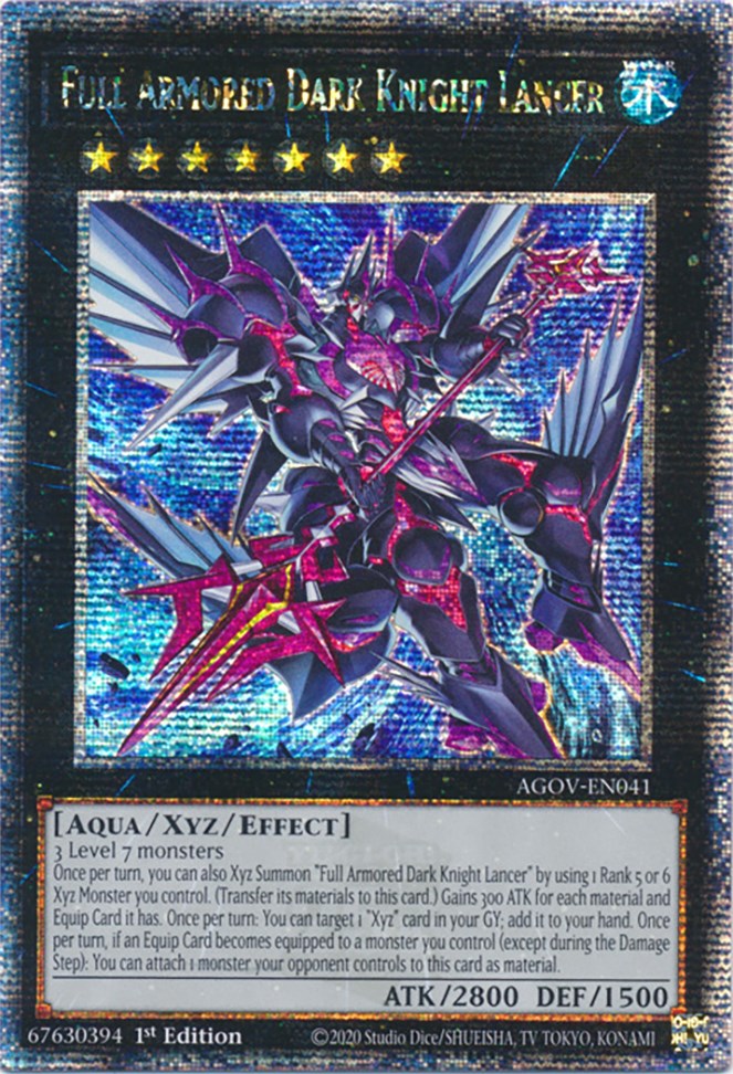 Full Armored Dark Knight Lancer (Quarter Century Secret Rare) [AGOV-EN041] Quarter Century Secret Rare | Galactic Gamez