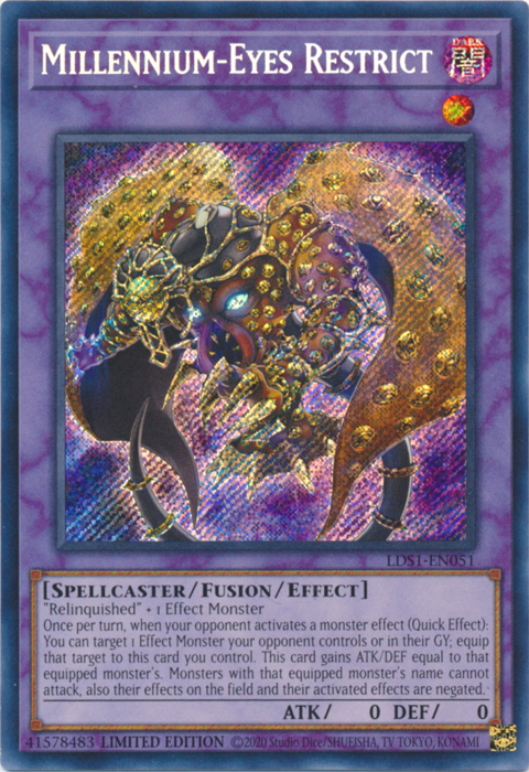 Millennium-Eyes Restrict [LDS1-EN051] Secret Rare | Galactic Gamez