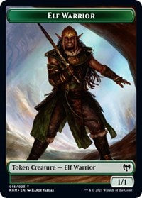 Elf Warrior // Emblem - Tibalt, Cosmic Impostor Double-sided Token [Kaldheim Tokens] | Galactic Gamez