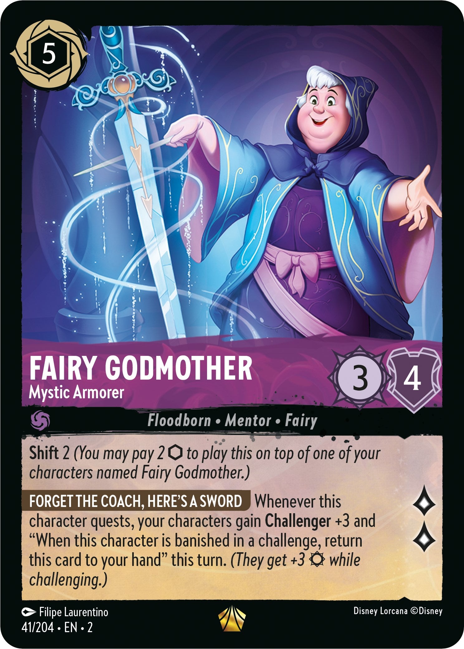Fairy Godmother - Mystic Armorer (41/204) [Rise of the Floodborn] | Galactic Gamez