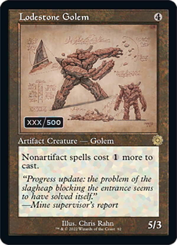 Lodestone Golem (Retro Schematic) (Serial Numbered) [The Brothers' War Retro Artifacts] | Galactic Gamez