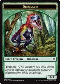 Dinosaur // Treasure (009) Double-sided Token [Ixalan Tokens] | Galactic Gamez
