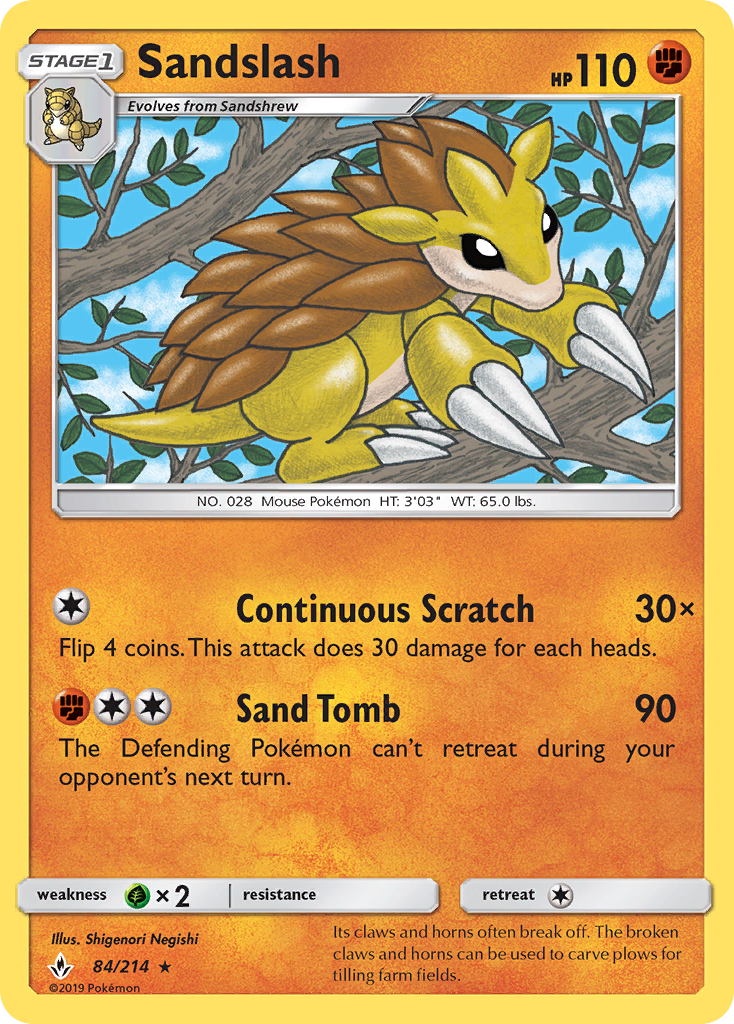 Sandslash (84/214) [Sun & Moon: Unbroken Bonds] | Galactic Gamez