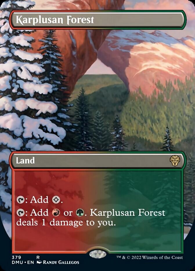 Karplusan Forest (Borderless Alternate Art) [Dominaria United] | Galactic Gamez