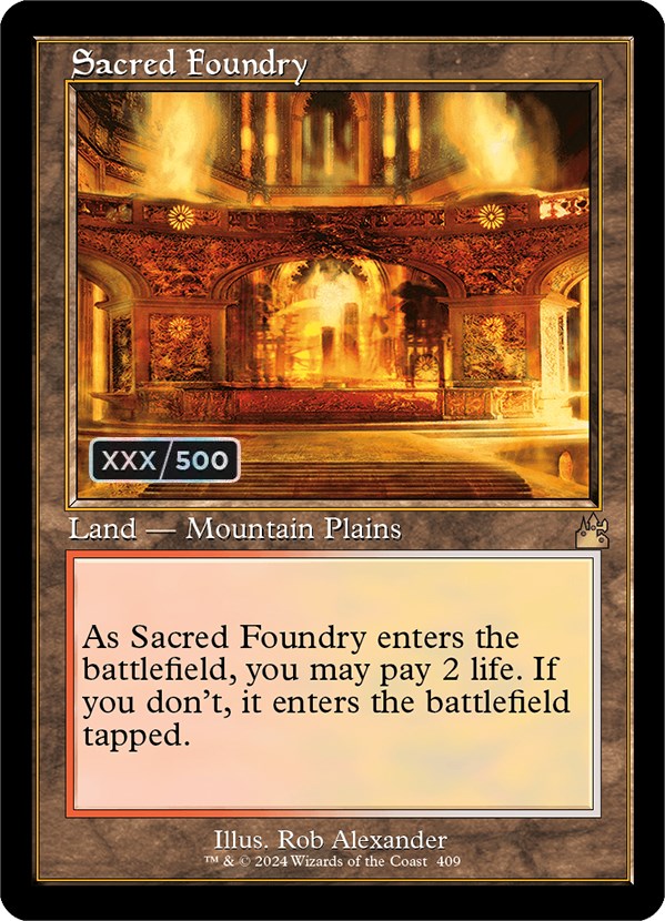 Sacred Foundry (Retro) (Serialized) [Ravnica Remastered] | Galactic Gamez