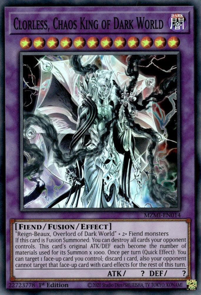 Clorless, Chaos King of Dark World [MZMI-EN014] Super Rare | Galactic Gamez