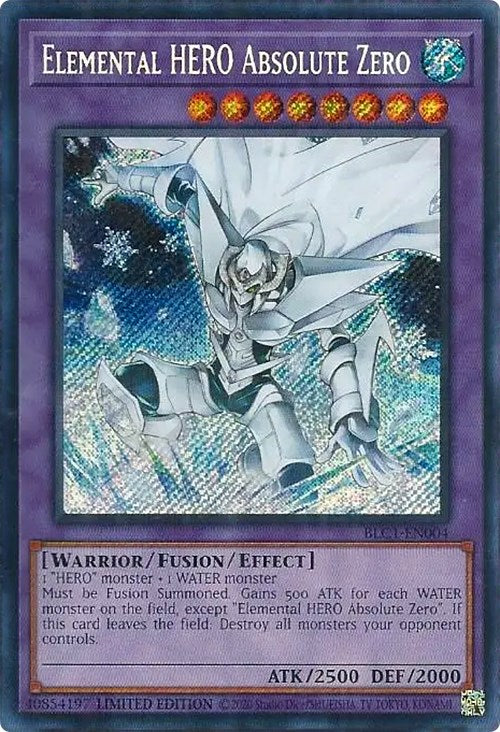 Elemental HERO Absolute Zero [BLC1-EN004] Secret Rare | Galactic Gamez