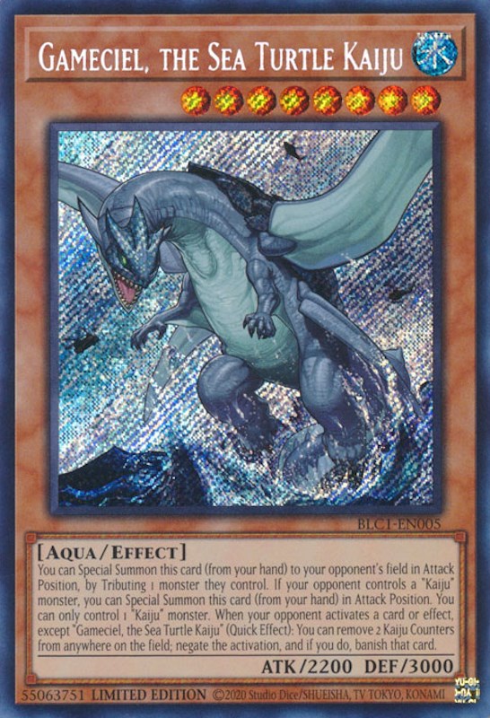 Gameciel, the Sea Turtle Kaiju [BLC1-EN005] Secret Rare | Galactic Gamez