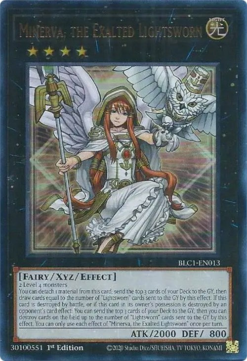 Minerva, the Exalted Lightsworn [BLC1-EN013] Ultra Rare | Galactic Gamez