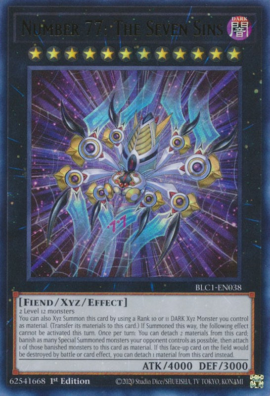 Number 77: The Seven Sins [BLC1-EN038] Ultra Rare | Galactic Gamez