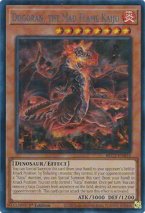 Dogoran, the Mad Flame Kaiju (Silver) [BLC1-EN033] Ultra Rare | Galactic Gamez
