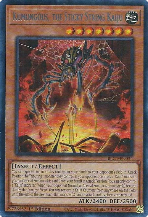 Kumongous, the Sticky String Kaiju (Silver) [BLC1-EN034] Ultra Rare | Galactic Gamez