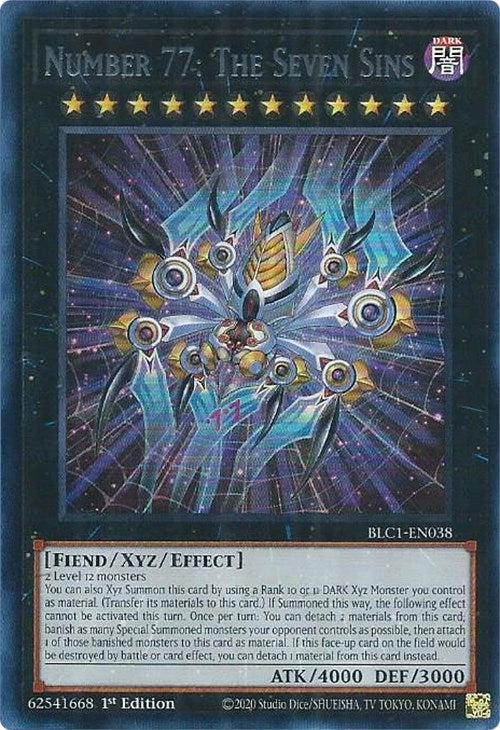 Number 77: The Seven Sins (Silver) [BLC1-EN038] Ultra Rare | Galactic Gamez