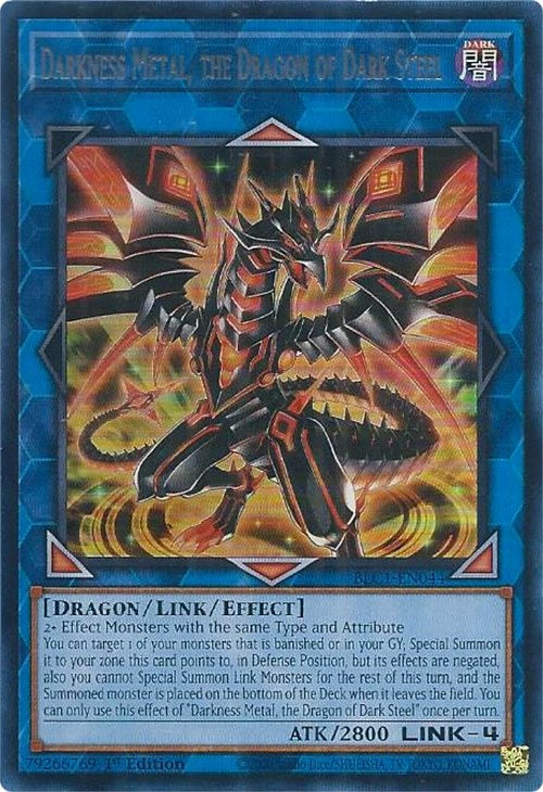 Darkness Metal, the Dragon of Dark Steel (Silver) [BLC1-EN044] Ultra Rare | Galactic Gamez