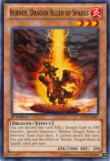 Burner, Dragon Ruler of Sparks [LTGY-EN097] Common | Galactic Gamez