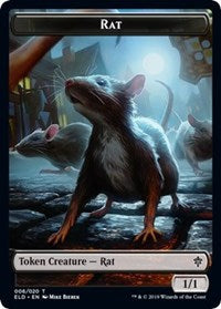 Rat // Food (18) Double-sided Token [Throne of Eldraine Tokens] | Galactic Gamez