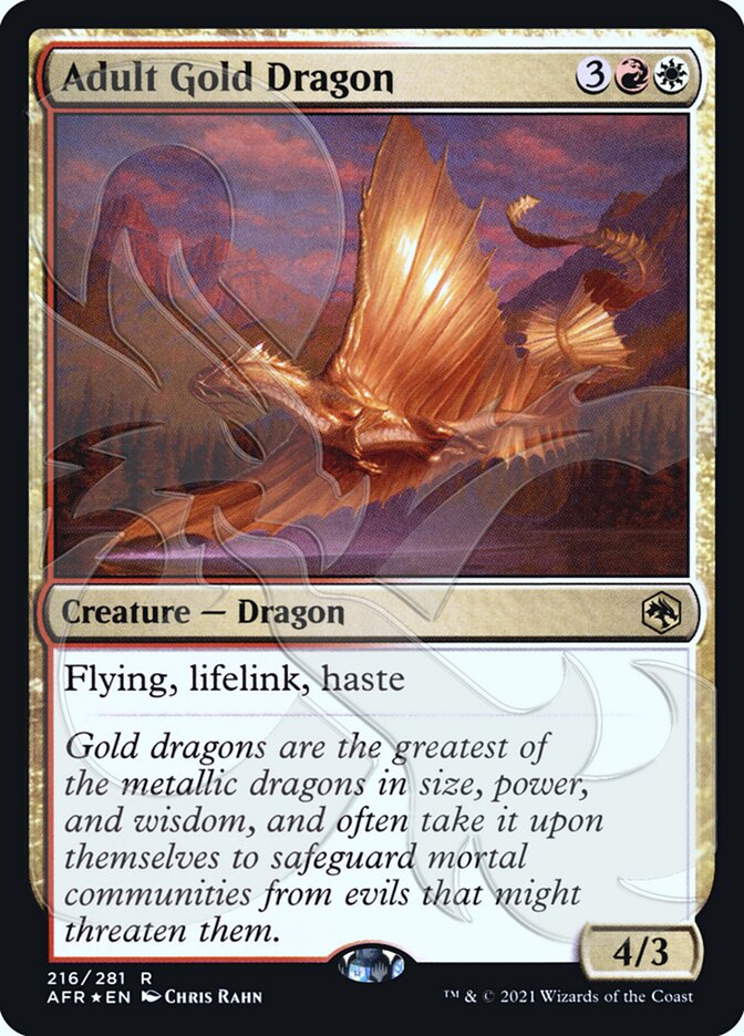 Adult Gold Dragon (Ampersand Promo) [Dungeons & Dragons: Adventures in the Forgotten Realms Promos] | Galactic Gamez