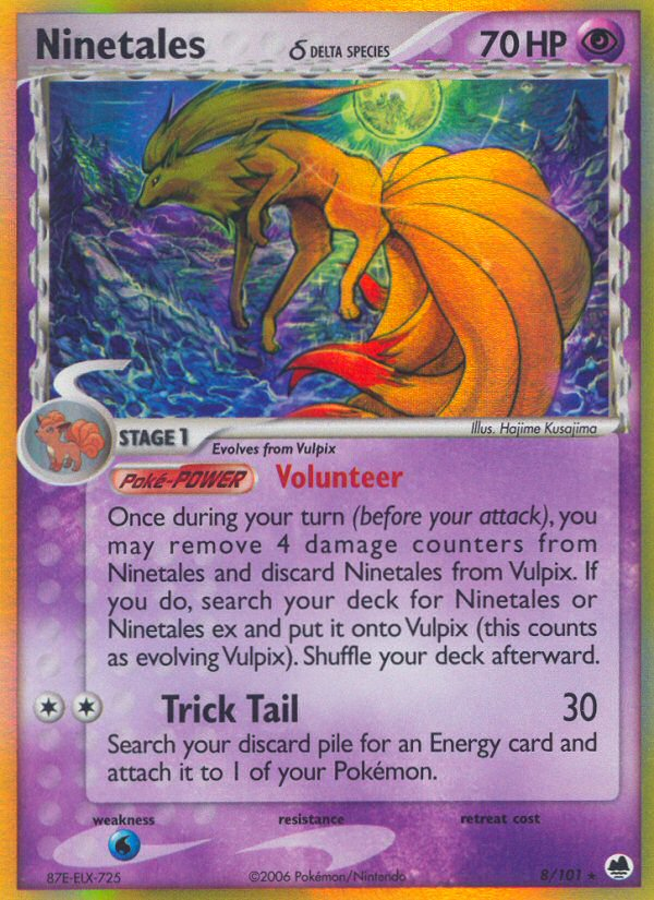 Ninetales (8/101) (Delta Species) [EX: Dragon Frontiers] | Galactic Gamez