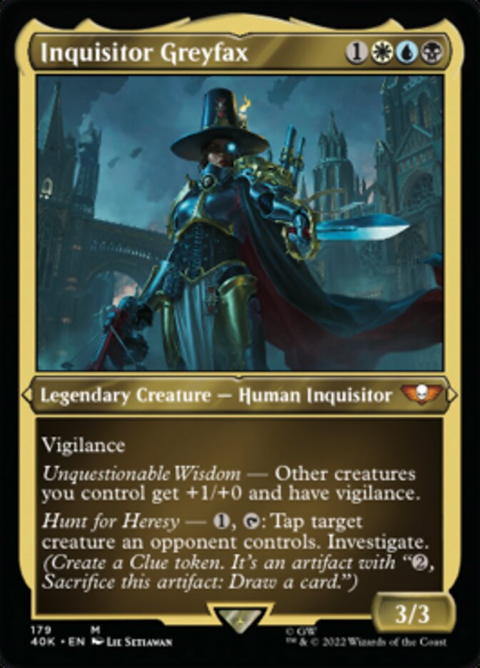 Inquisitor Greyfax (Display Commander) (Surge Foil) [Universes Beyond: Warhammer 40,000] | Galactic Gamez