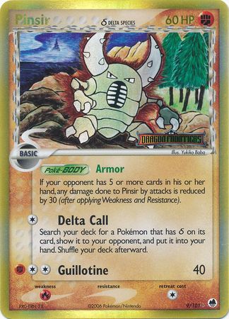 Pinsir (9/101) (Delta Species) (Stamped) [EX: Dragon Frontiers] | Galactic Gamez