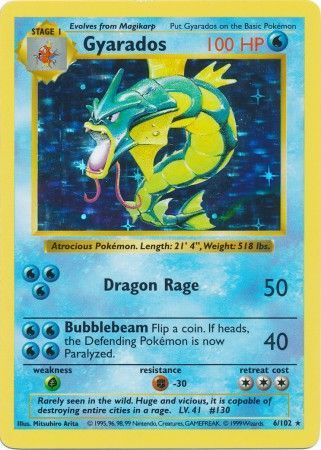 Gyarados (6/102) [Base Set Shadowless Unlimited] | Galactic Gamez