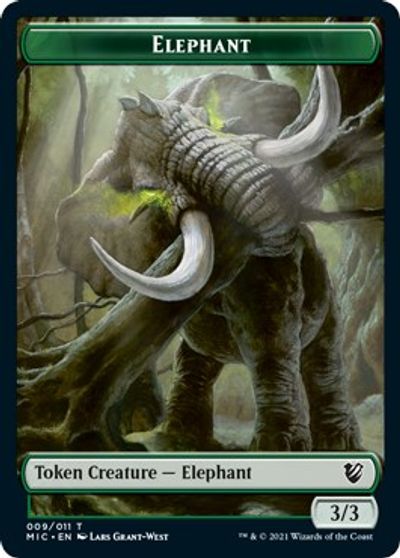 Elephant // Spirit Double-sided Token [Innistrad: Midnight Hunt Commander] | Galactic Gamez