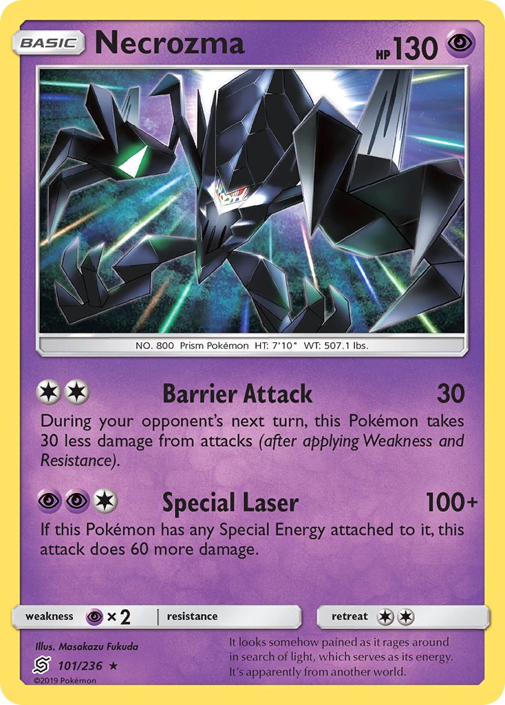 Necrozma (101/236) (Cracked Ice Holo) (Theme Deck Exclusive) [Sun & Moon: Unified Minds] | Galactic Gamez