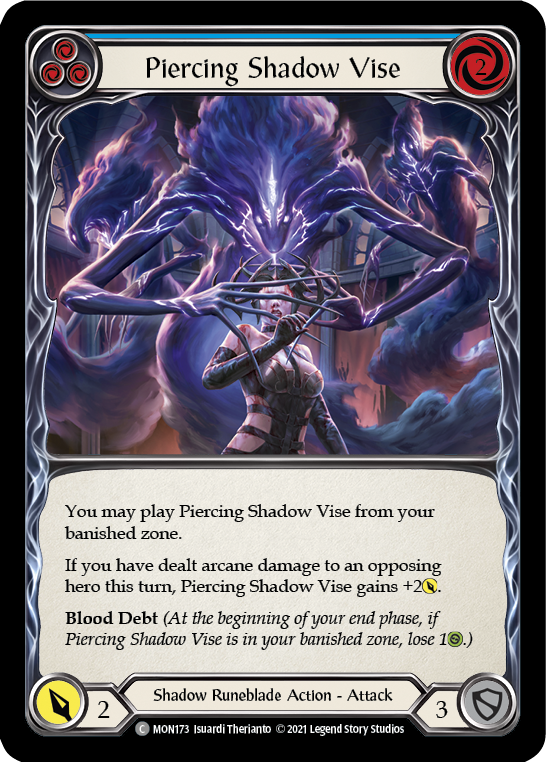 Piercing Shadow Vise (Blue) (Rainbow Foil) [MON173-RF] 1st Edition Rainbow Foil | Galactic Gamez