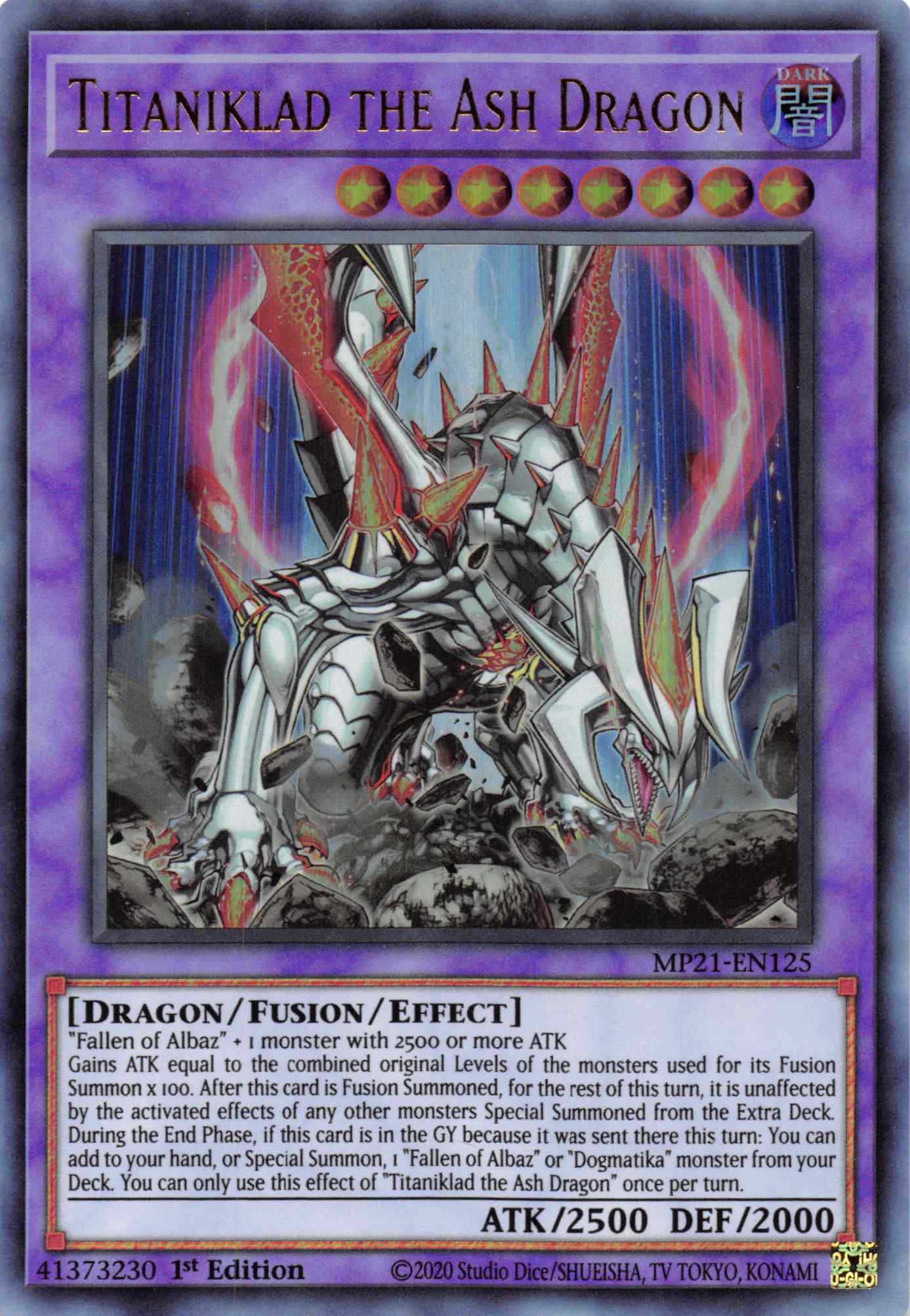 Titaniklad the Ash Dragon [MP21-EN125] Ultra Rare | Galactic Gamez